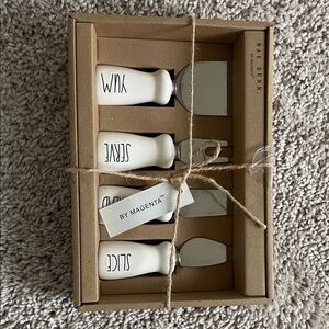 Rae Dunn White Cheese Knife Set
